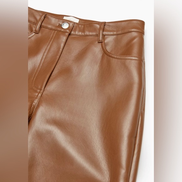 NWT Aritzia Melina High Waisted Leather Pants - Picture 3 of 8